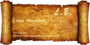 Lepp Benedek névjegykártya